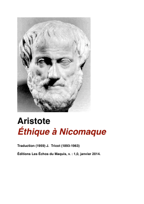 Couverture de Aristote - Éthique à Nicomaque